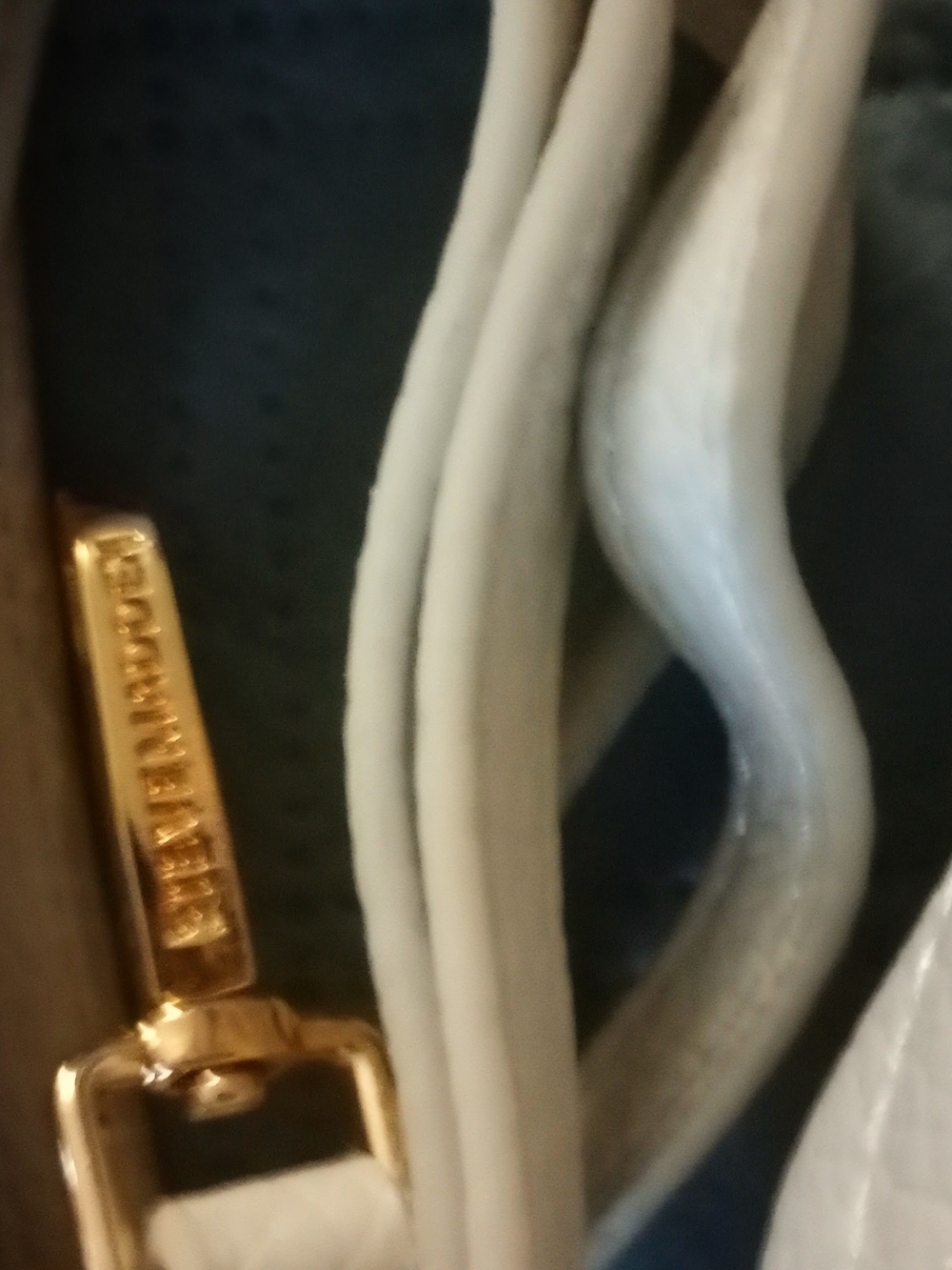 Steve Madden White Quilted Mini Crossbody with Gold Charm Chain - Picture 6 of 10